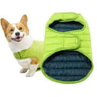 HKM-6659261 Pet Winter Clothes for Small and Medium Dogs in Reddish Gray and Dark Green, Multiple Sizes Available