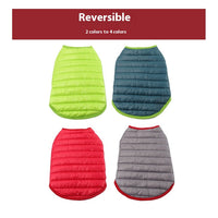 HKM-6659261 Pet Winter Clothes for Small and Medium Dogs in Reddish Gray and Dark Green, Multiple Sizes Available
