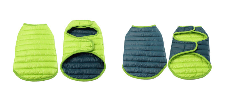 HKM-6659261 Pet Winter Clothes for Small and Medium Dogs in Reddish Gray and Dark Green, Multiple Sizes Available