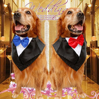 HKM-6660285 Elegant Dog Triangle Scarf for Weddings - Adjustable Neck Size 57-67cm, Waterproof Nylon & Silk Fabric