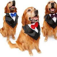 HKM-6660285 Elegant Dog Triangle Scarf for Weddings - Adjustable Neck Size 57-67cm, Waterproof Nylon & Silk Fabric