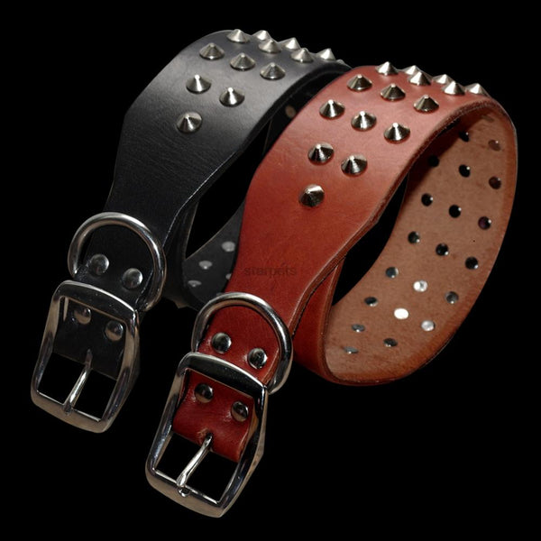 HKM-6660669 Adjustable Cowhide Dog Collar for Small and Medium Dogs - Durable Leather with Alloy Buttons, 22-55cm