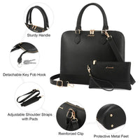 HKM-666067 Stylish 2pcs PU Tote Bags Set for Women - Large Handbag and Crossbody Purse for Daily Use and Laptop