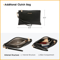 HKM-666067 Stylish 2pcs PU Tote Bags Set for Women - Large Handbag and Crossbody Purse for Daily Use and Laptop