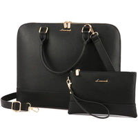 HKM-666067 Stylish 2pcs PU Tote Bags Set for Women - Large Handbag and Crossbody Purse for Daily Use and Laptop