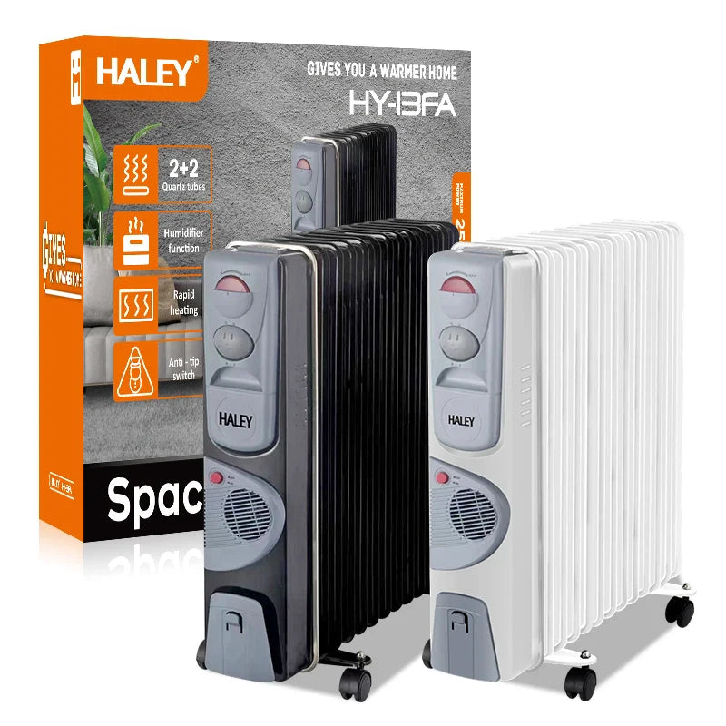 HKM-666131 2900W Portable Oil-Filled Radiator Heater with Remote Control and Adjustable Thermostat for Home Use