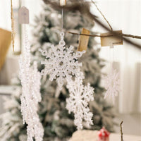 HKM-666131 Acrylic Transparent Snowflake Ornaments for Christmas Tree and Home Decor, Set of Three Sizes