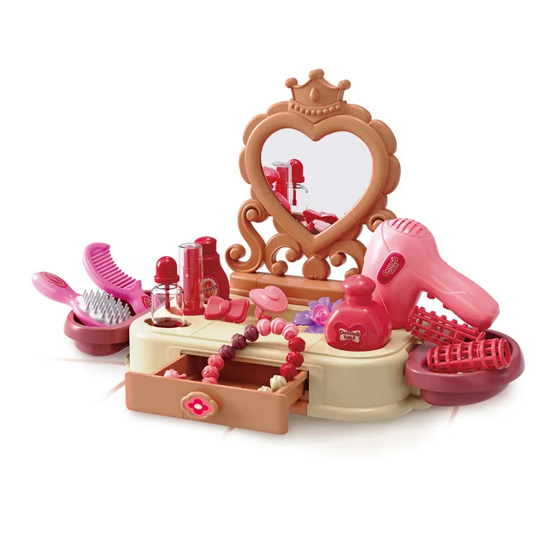 HKM-666195 58-Piece Kids Makeup Set with Beads - Pretend Play for Ages 5-7, EN71 Certified, Boxed Fun