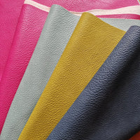 HKM-666195 Double-Color Litchi Grain Leather Fabric with Thick Elastic Base - Various Colors Available