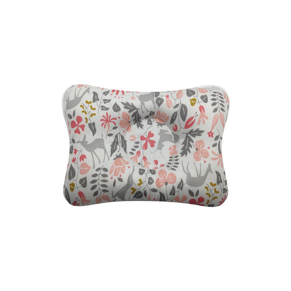 HKM-666195 Newborn Anti-Deviation Head-Shaped Pillow with Cotton Front and Breathable Mesh Back