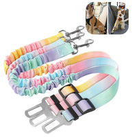 HKM-6662461 Elastic Hand Holding Rope for Pets - Colorful Gradient Design, 60-80cm Length, Comfortable Polyester Material