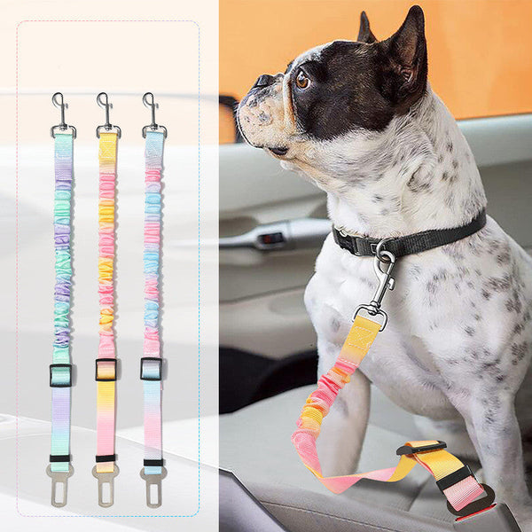 HKM-6662461 Elastic Hand Holding Rope for Pets - Colorful Gradient Design, 60-80cm Length, Comfortable Polyester Material