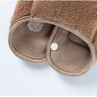 HKM-6663229 Cozy Fleece Jackets for Small Dogs and Cats, Cute Bear Embroidery with Pocket, Autumn and Winter Pet Wear