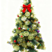 HKM-666323 Slim Pine Needle Christmas Tree - Green, 150CM, 180CM, 210CM - Reusable and Space-Saving Design