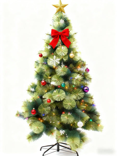 HKM-666323 Slim Pine Needle Christmas Tree - Green, 150CM, 180CM, 210CM - Reusable and Space-Saving Design