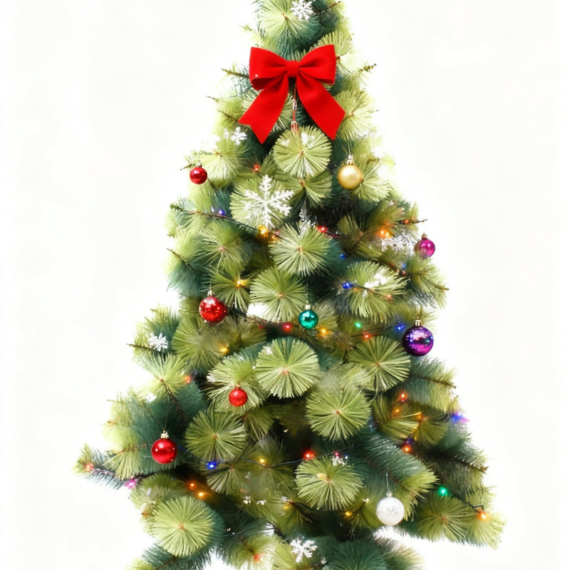 HKM-666323 Slim Pine Needle Christmas Tree - Green, 150CM, 180CM, 210CM - Reusable and Space-Saving Design