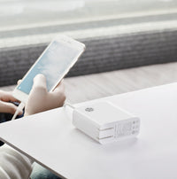 HKM-666387 5000mAh Dual-Function Power Bank with Multi-U Port Output, White