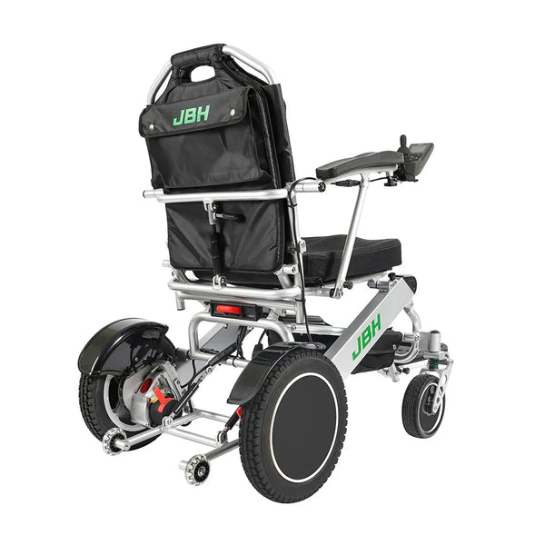 HKM-1274323 Light Folding Electric Wheelchair Dual 250W Motors 24V 12Ah Battery 12.4 Mile Range 353 lb Capacity Aluminum