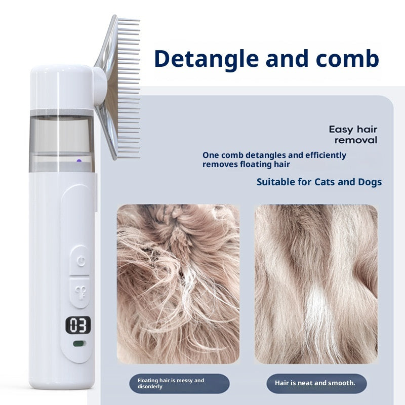 HKM-6664253 Electric Pet Hair Removal and Knot Untying Comb in White