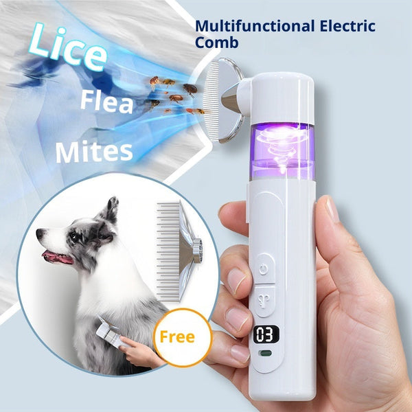 HKM-6664253 Electric Pet Hair Removal and Knot Untying Comb in White
