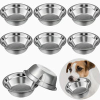 HKM-6664637 Stainless Steel Cat Food Bowl and Plate Set - Thickened Pet Tableware, 15cm & 16cm Options
