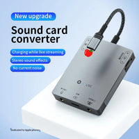 HKM-666515 8-Pin Stereo Live Sound Card Audio Converter with 3.5mm Interface for iPhone and Android Headphones
