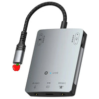 HKM-666515 8-Pin Stereo Live Sound Card Audio Converter with 3.5mm Interface for iPhone and Android Headphones