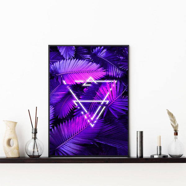 HKM-666515 Frameless Neon HD Inkjet Canvas Art - Modern Customizable Design for Living Room - Multiple Sizes Available