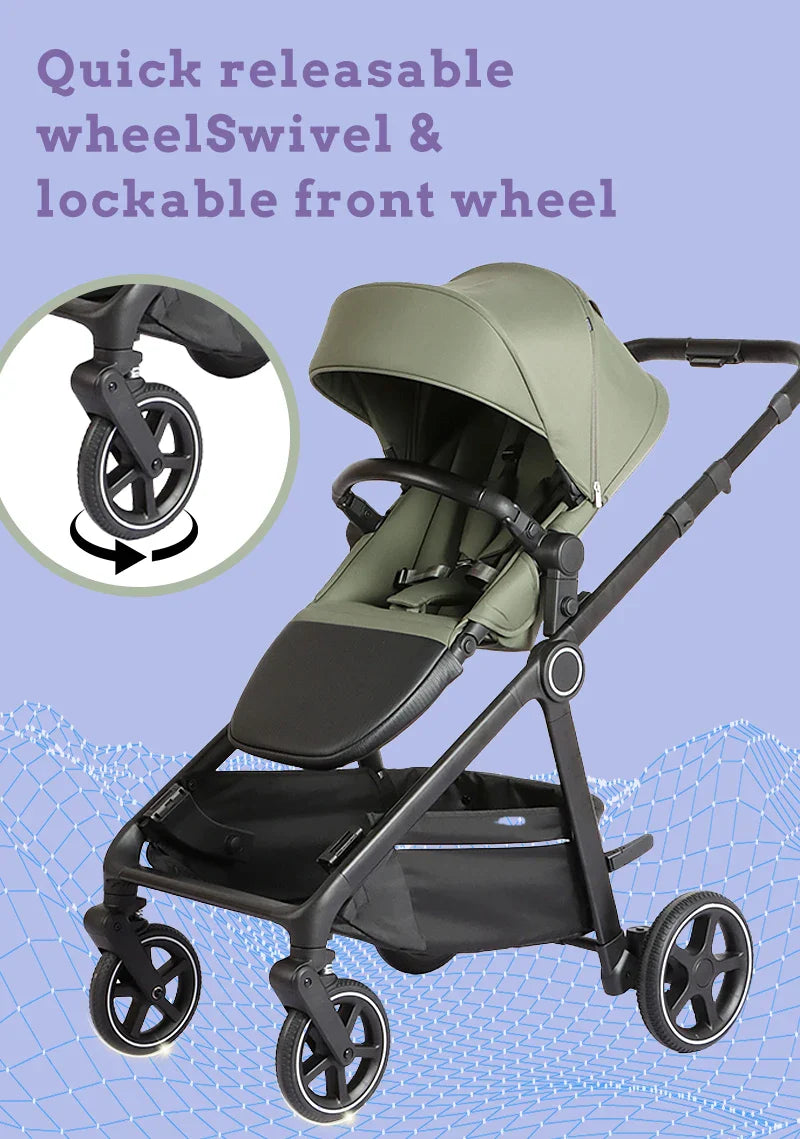 HKM-666707 Lightweight Twin Baby Stroller 3 in 1 for Newborns to 3 Years - Versatile Jogger and Double Seat Design