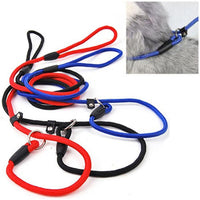 HKM-6668221 Nylon Solid Color Dog Leash - 130 cm Length, Available in Blue, Black, and Red