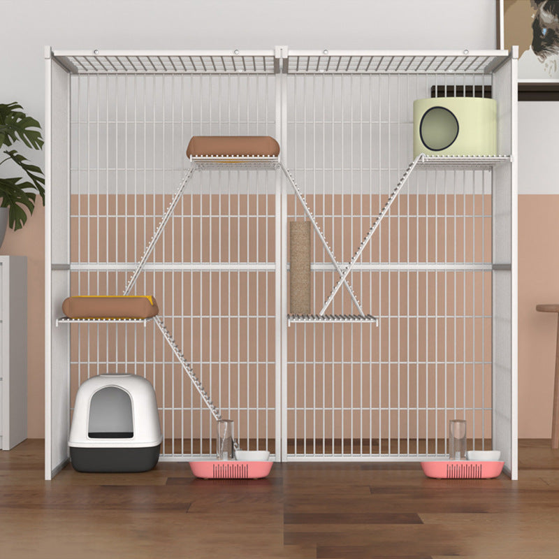 HKM-6668477 Super Large Indoor Cat Cage Villa - Three-Layer Double Layer Cat House with Expansive Free Space