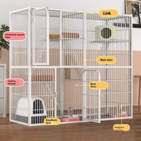 HKM-6668477 Super Large Indoor Cat Cage Villa - Three-Layer Double Layer Cat House with Expansive Free Space