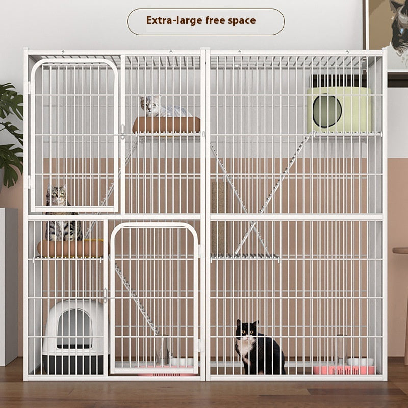 HKM-6668477 Super Large Indoor Cat Cage Villa - Three-Layer Double Layer Cat House with Expansive Free Space