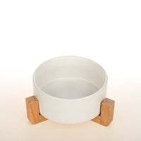 HKM-6668605 Cervical Spine Support Ceramic Cat & Small Dog Double Bowl - Mint Green & Pearl White