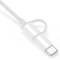 HKM-666899 Micro USB and Type-C Charging Cable - 30cm White TPE Material, Original 2-in-1 Data Sync Cable