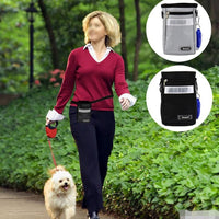HKM-6670653 Dog Training Belt Bag - Black Oxford Cloth, Adjustable Size 11.5x5.5x17cm, Fits 70-114cm Belt