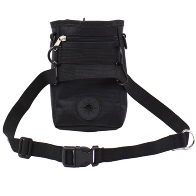 HKM-6670653 Dog Training Belt Bag - Black Oxford Cloth, Adjustable Size 11.5x5.5x17cm, Fits 70-114cm Belt