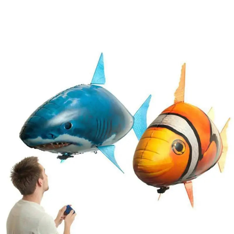 HKM-667091 Remote Control Inflatable Shark Toy for Kids - Interactive Flying Fish Balloon, 4 Channels, Indoor/Outdoor Fun