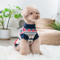 HKM-667091 Soft Casual Velvet Teddy Sweater for Pets - Blue & Milky White, Sizes S to XXL