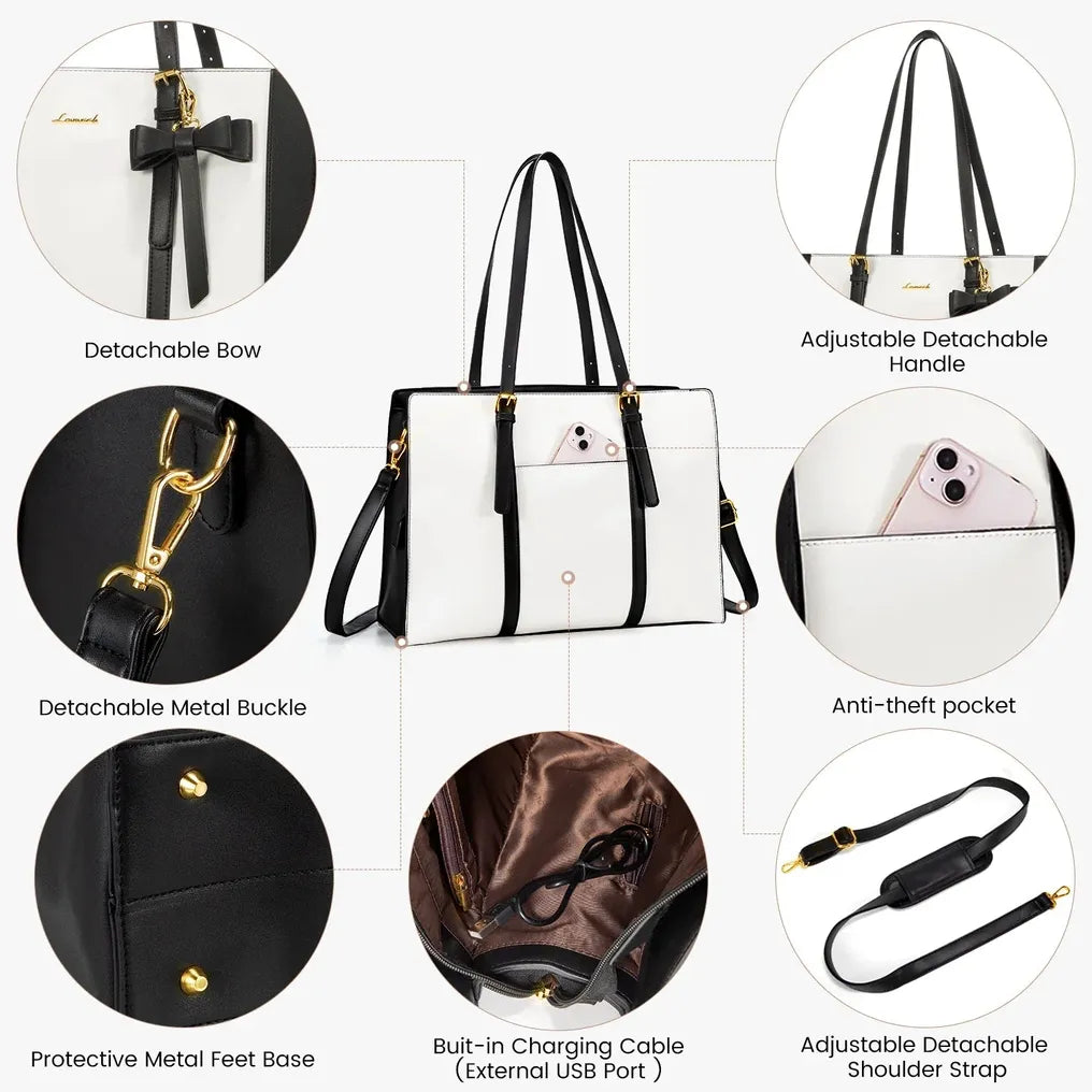 HKM-667219 Stylish 2-Piece PU Leather Handbag and Clutch Set for Women - Perfect for Office and Everyday Use