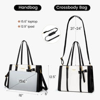 HKM-667219 Stylish 2-Piece PU Leather Handbag and Clutch Set for Women - Perfect for Office and Everyday Use
