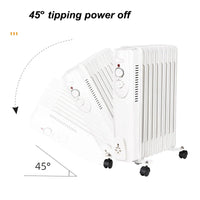 HKM-667283 Oil Filled Radiator Heater with Adjustable Thermostat - 2000W, 2500W Options, Fast Heating for Home and Office Use
