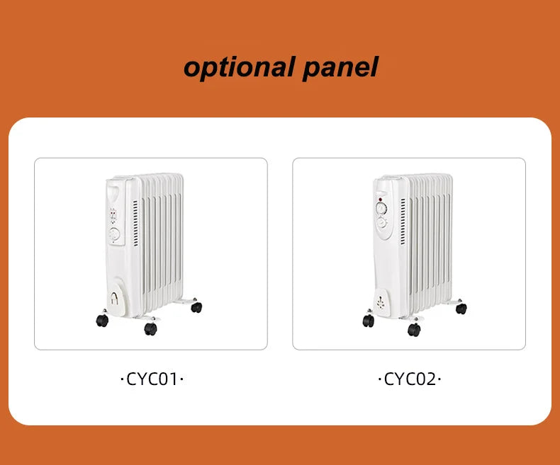 HKM-667283 Oil Filled Radiator Heater with Adjustable Thermostat - 2000W, 2500W Options, Fast Heating for Home and Office Use