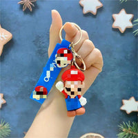 HKM-667347 3D Cartoon Mushroom Character Keychain - Kawaii PVC Hanging Accessory