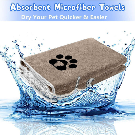 HKM-6673853 Ultra-Fine Fiber Quick-Drying Pet Towel for Dogs - Brown