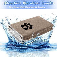 HKM-6673853 Ultra-Fine Fiber Quick-Drying Pet Towel for Dogs - Brown