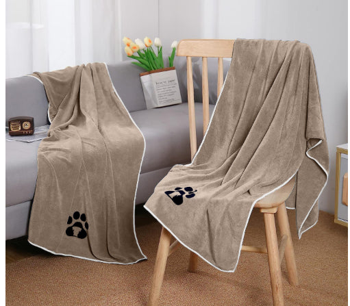 HKM-6673853 Ultra-Fine Fiber Quick-Drying Pet Towel for Dogs - Brown