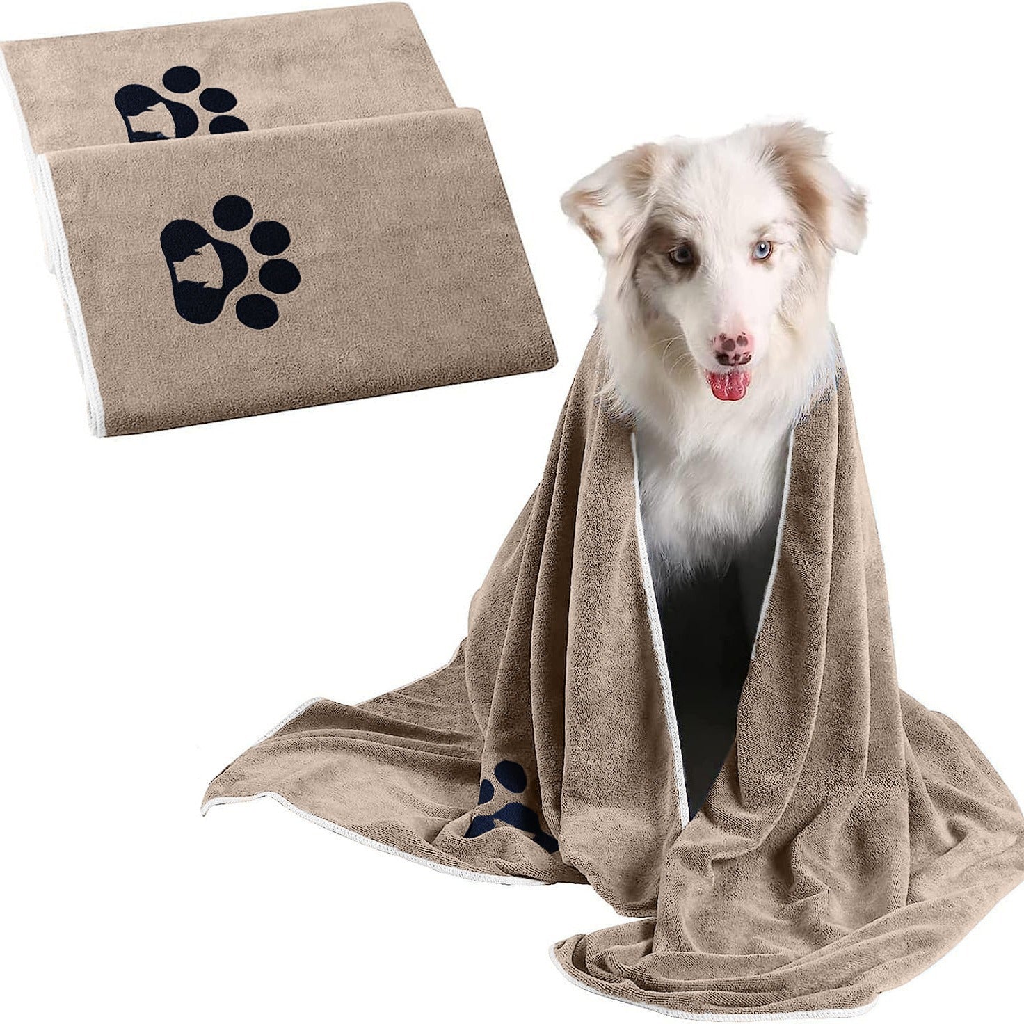 HKM-6673853 Ultra-Fine Fiber Quick-Drying Pet Towel for Dogs - Brown