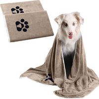 HKM-6673853 Ultra-Fine Fiber Quick-Drying Pet Towel for Dogs - Brown