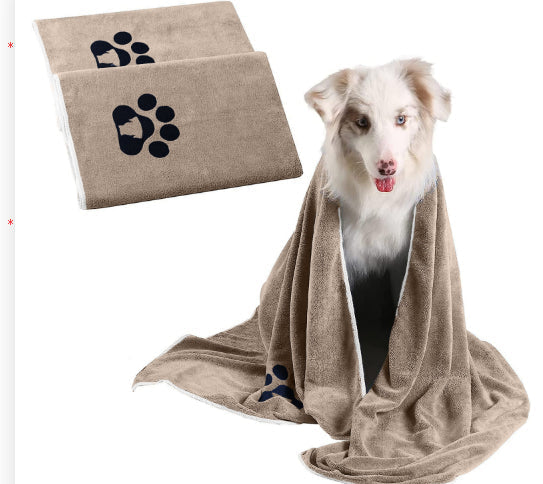 HKM-6673853 Ultra-Fine Fiber Quick-Drying Pet Towel for Dogs - Brown
